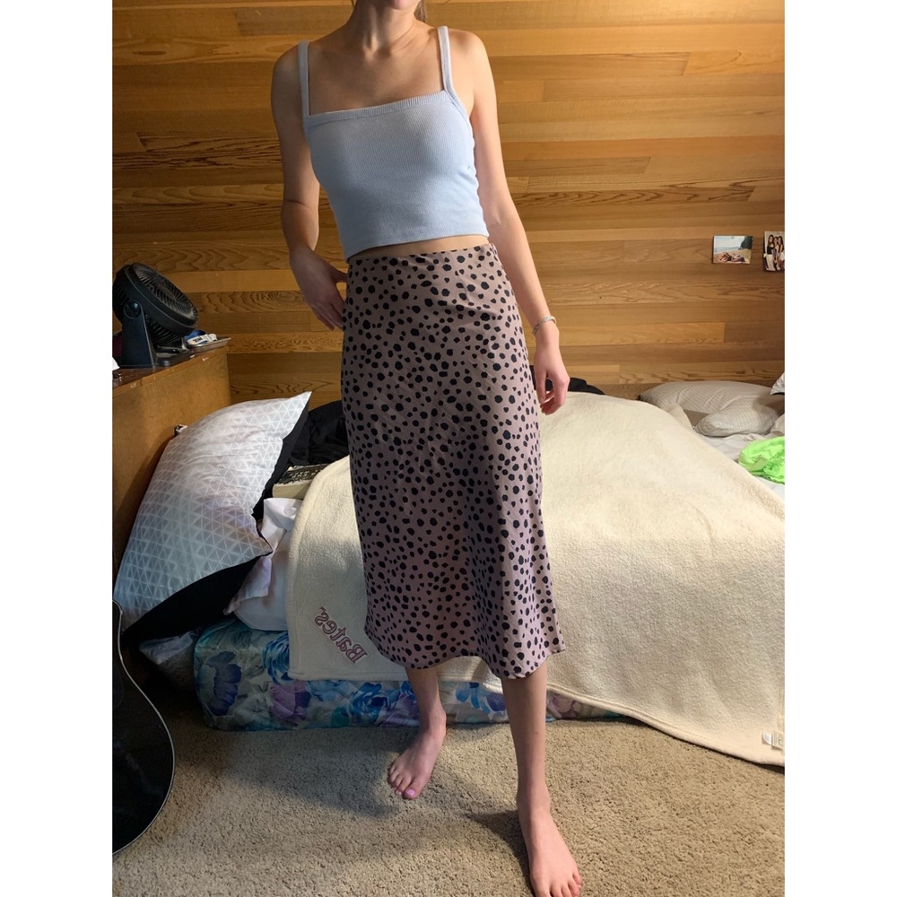 midi skirt light purple dalmation spot